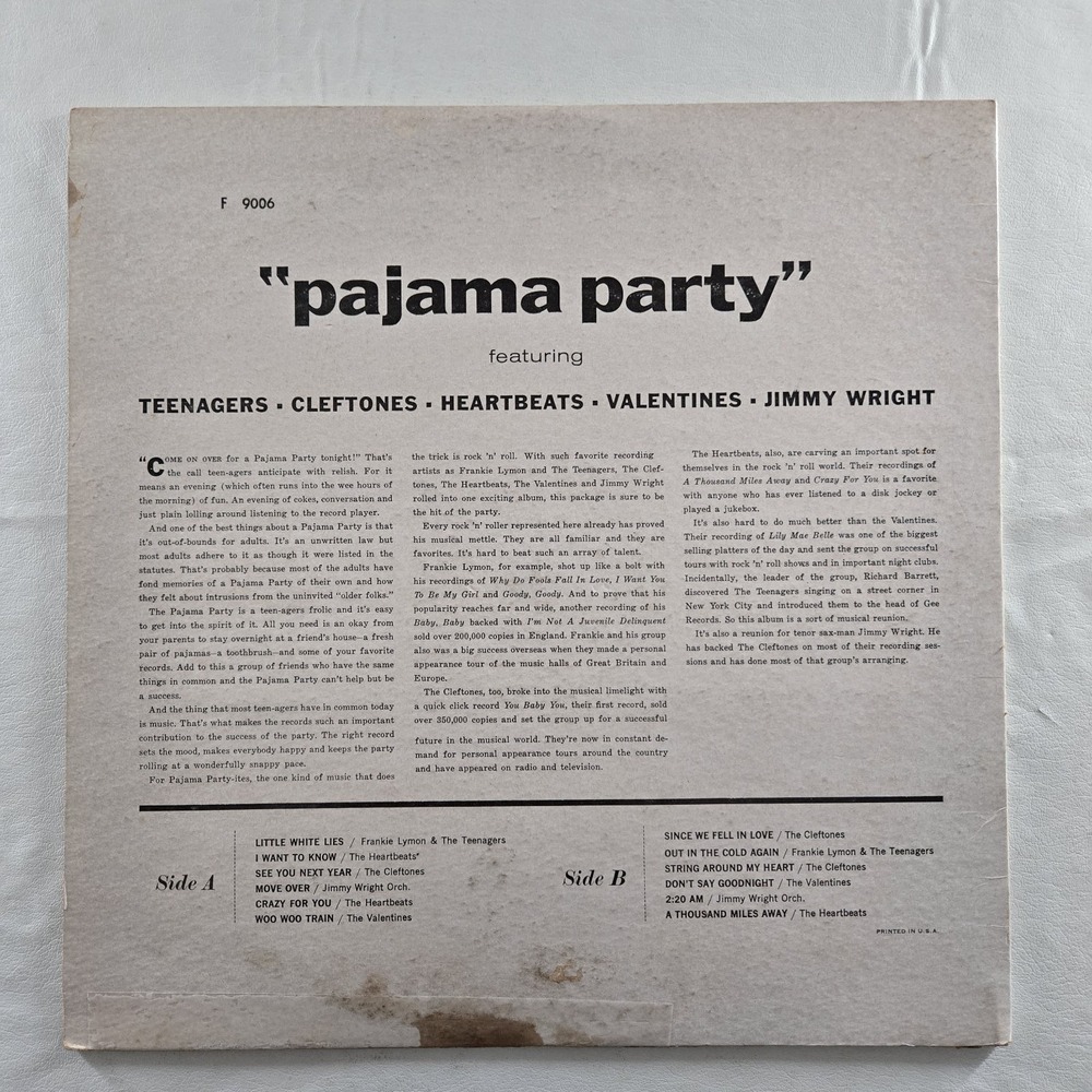 Pajama Party Teenagers, Cleftones Vinyl LP Forum Records Vintage Good+ Tested - Picture 6 of 12